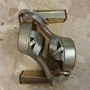 Metallic Golden Platform High Heel